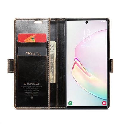 For Samsung Galaxy Note10+ CaseMe 003 Crazy Horse Texture Leather Phone Case(Coffee) - Galaxy Phone Cases by CaseMe | Online Shopping South Africa | PMC Jewellery | Buy Now Pay Later Mobicred