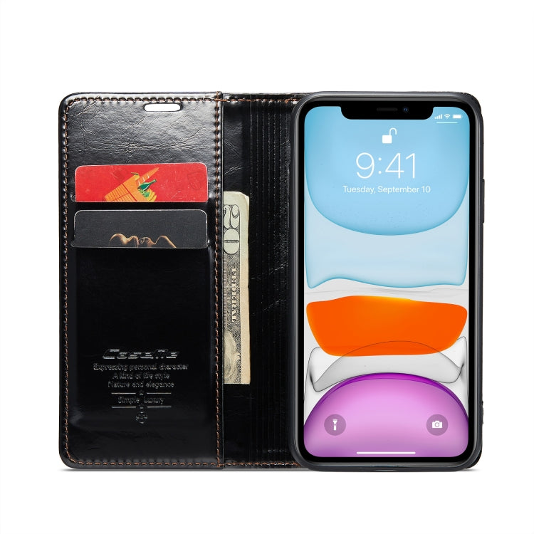 For iPhone 11 CaseMe 003 Crazy Horse Texture Leather Phone Case(Black) - iPhone 11 Cases by CaseMe | Online Shopping South Africa | PMC Jewellery | Buy Now Pay Later Mobicred