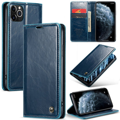 For iPhone 11 Pro Max CaseMe 003 Crazy Horse Texture Leather Phone Case(Blue) - iPhone 11 Pro Max Cases by CaseMe | Online Shopping South Africa | PMC Jewellery | Buy Now Pay Later Mobicred