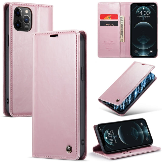 For iPhone 12 CaseMe 003 Crazy Horse Texture Leather Phone Case(Rose Gold) - iPhone 12 / 12 Pro Cases by CaseMe | Online Shopping South Africa | PMC Jewellery | Buy Now Pay Later Mobicred