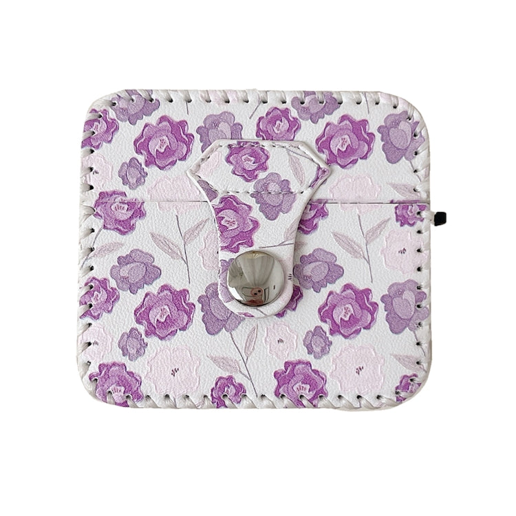 For AirPods Pro 2 PU Leather Wireless Earphone Case(Purple Flowers) - For AirPods Pro 2 by PMC Jewellery | Online Shopping South Africa | PMC Jewellery | Buy Now Pay Later Mobicred