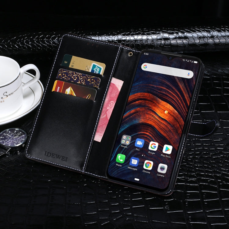 For Ulefone Armor 7 idewei Crocodile Texture Horizontal Flip Leather Case with Holder & Card Slots & Wallet(Black) - Ulefone Cases by idewei | Online Shopping South Africa | PMC Jewellery | Buy Now Pay Later Mobicred