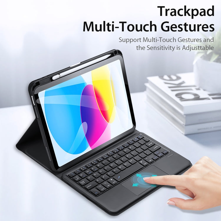 For iPad 10th Gen 10.9 2022 DUX DUCIS TK Series Bluetooth Keyboard Leather Case with Touchpad & Smart Sleep Function(Black) - Universal by DUX DUCIS | Online Shopping South Africa | PMC Jewellery