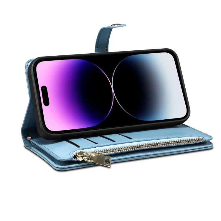 For Google Pixel 6 Pro ESEBLE Star Series Lanyard Zipper Wallet RFID Leather Case(Blue) - Google Cases by ESEBLE | Online Shopping South Africa | PMC TechLife | Buy Now Pay Later Mobicred