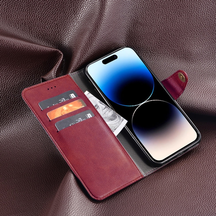 For Oukitel C19 Pro idewei Retro Texture Leather Phone Case(Red) - More Brand by idewei | Online Shopping South Africa | PMC Jewellery | Buy Now Pay Later Mobicred