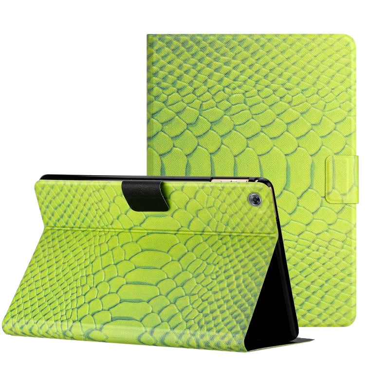 For Huawei MediaPad M5 lite 10.1 Solid Color Crocodile Texture Leather Smart Tablet Case(Green) - Huawei by PMC TechLife | Online Shopping South Africa | PMC TechLife | Buy Now Pay Later Mobicred