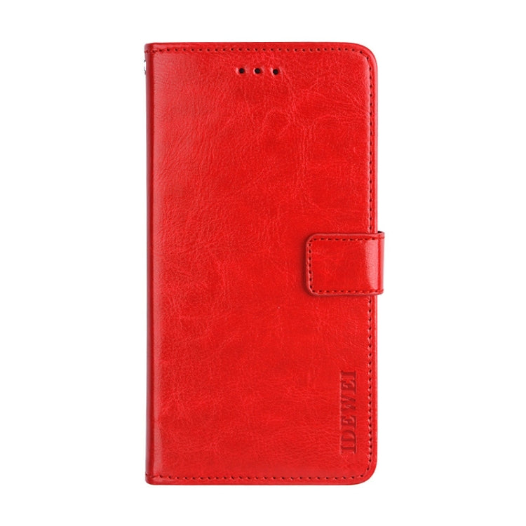 For Oukitel C19 Pro idewei Crazy Horse Texture Leather Phone Case(Red) - More Brand by idewei | Online Shopping South Africa | PMC Jewellery | Buy Now Pay Later Mobicred