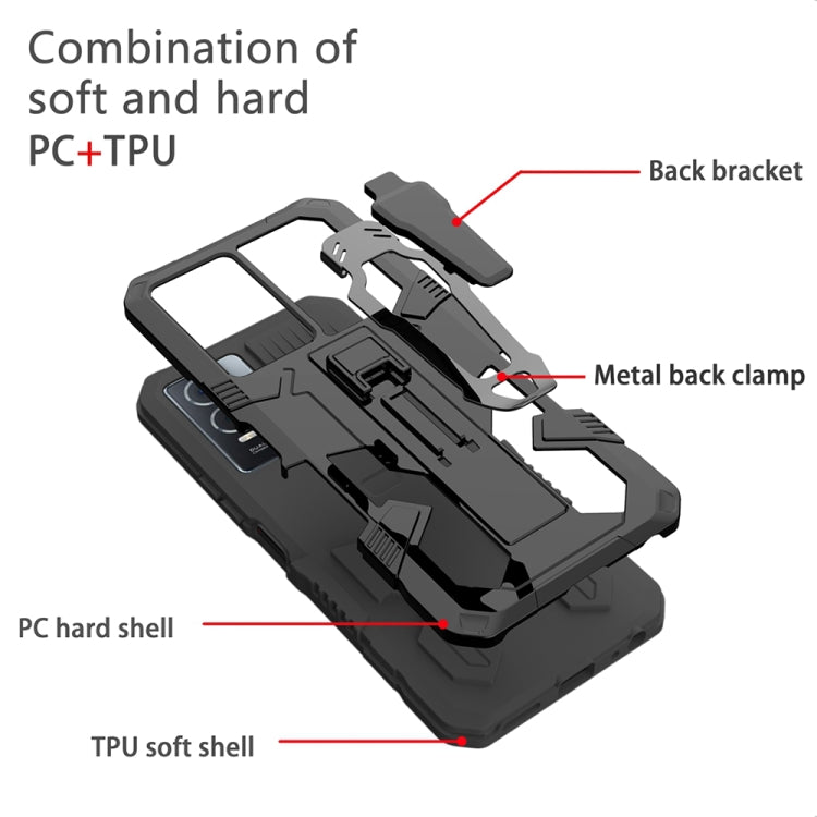 For OPPO A17 Armor Warrior Shockproof PC + TPU Phone Case(Black) - OPPO Cases by PMC Jewellery | Online Shopping South Africa | PMC Jewellery | Buy Now Pay Later Mobicred