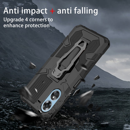 For OPPO A17 Armor Warrior Shockproof PC + TPU Phone Case(Black) - OPPO Cases by PMC Jewellery | Online Shopping South Africa | PMC Jewellery | Buy Now Pay Later Mobicred