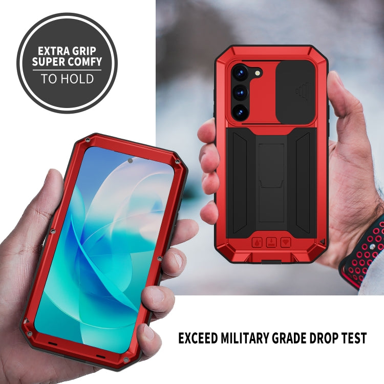 For Samsung Galaxy S23 5G R-JUST Sliding Camera Design Life Waterproof Dustproof Shockproof Phone Case(Red) - Galaxy S23 5G Cases by R-JUST | Online Shopping South Africa | PMC Jewellery