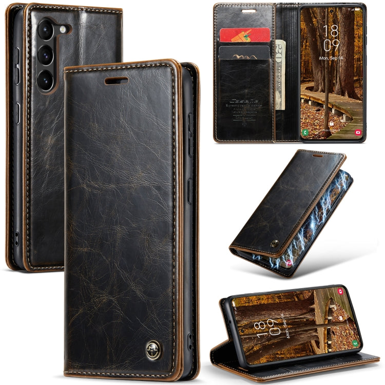 For Samsung Galaxy S23+ 5G CaseMe 003 Crazy Horse Texture Leather Phone Case(Coffee) - Galaxy S23+ 5G Cases by CaseMe | Online Shopping South Africa | PMC Jewellery | Buy Now Pay Later Mobicred