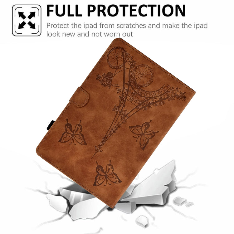 For Lenovo M10 Tower Embossed Leather Smart Tablet Case(Brown) - Lenovo by PMC TechLife | Online Shopping South Africa | PMC TechLife | Buy Now Pay Later Mobicred