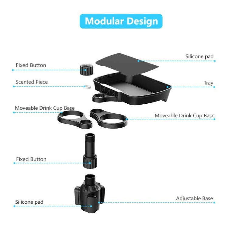 B05 Car Drink Water Cup Holder 360 Degree Rotating Dinner Plate(Black) - Car Drink Holders by PMC TechLife | Online Shopping South Africa | PMC TechLife | Buy Now Pay Later Mobicred