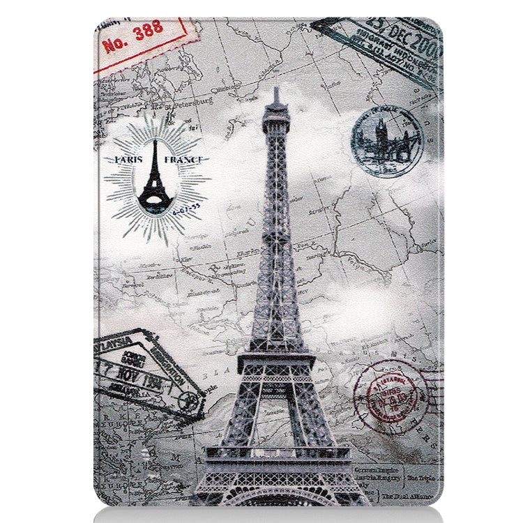 For Microsoft Surface Pro 9 Custer Painted 3-Fold Holder Leather Tablet Case(Retro Tower) - Microsoft by PMC TechLife | Online Shopping South Africa | PMC TechLife | Buy Now Pay Later Mobicred
