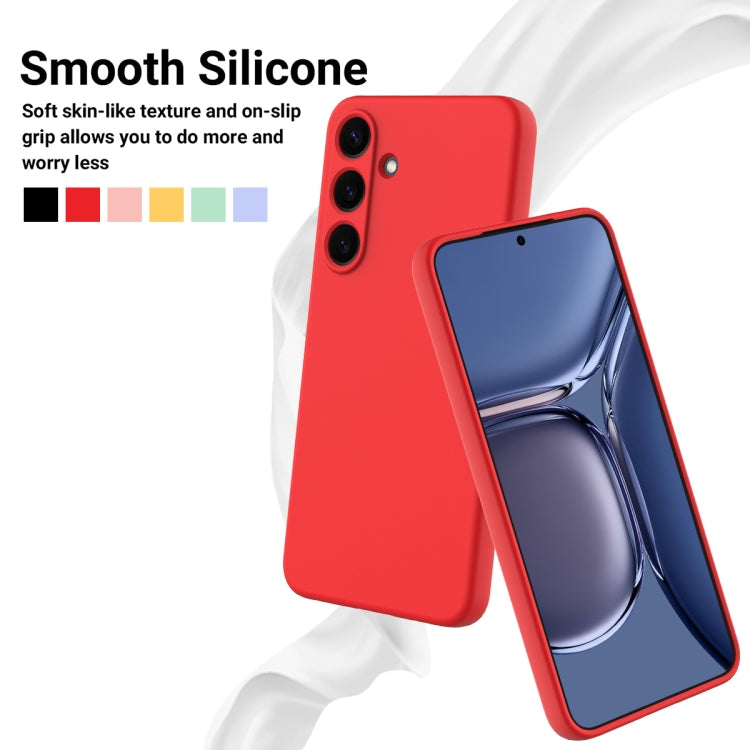 For Samsung Galaxy S25 5G Color Liquid Silicone Phone Case(Red) - Galaxy S25 5G Cases by PMC Jewellery | Online Shopping South Africa | PMC Jewellery | Buy Now Pay Later Mobicred