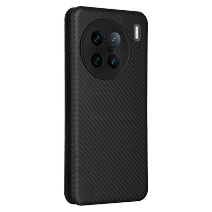 For vivo X90 Pro+ 5G Carbon Fiber Texture Flip Leather Phone Case(Black) - vivo Cases by PMC Jewellery | Online Shopping South Africa | PMC Jewellery