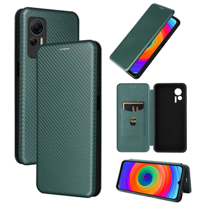 For Ulefone Note 14 Carbon Fiber Texture Flip Leather Phone Case(Green) - Ulefone Cases by PMC Jewellery | Online Shopping South Africa | PMC Jewellery | Buy Now Pay Later Mobicred