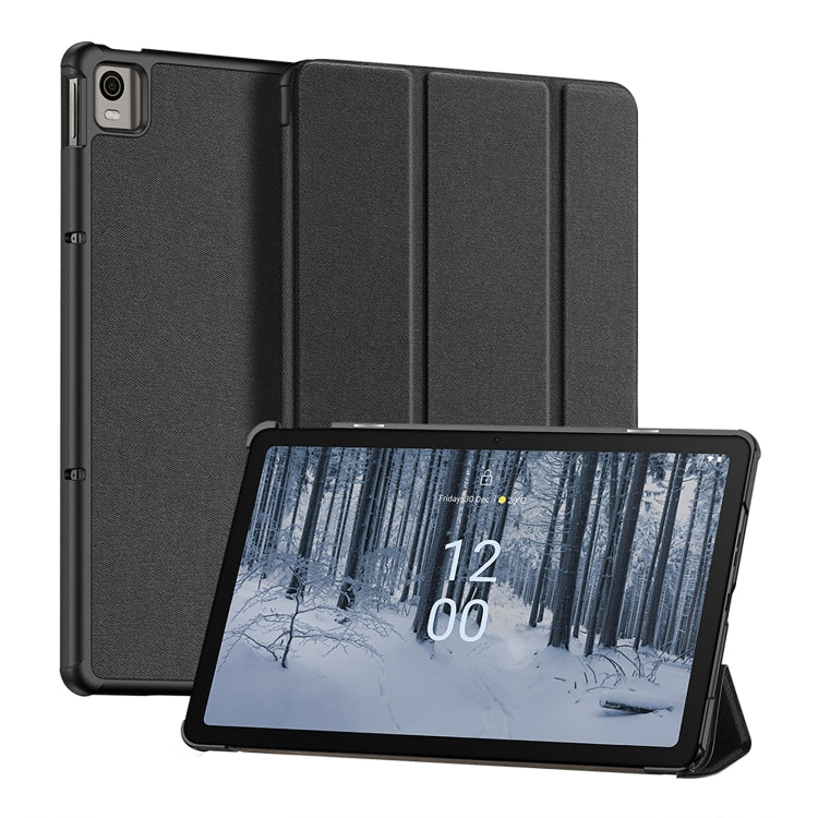 For Nokia T21 DUX DUCIS Domo Series Magnetic Flip Leather Tablet Case(Black) - Nokia by DUX DUCIS | Online Shopping South Africa | PMC Jewellery | Buy Now Pay Later Mobicred