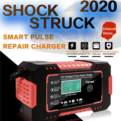 Motorcycle / Car Battery Smart Charger with LCD Creen, Plug Type:US Plug(Red) - Battery Charger by PMC Jewellery | Online Shopping South Africa | PMC Jewellery | Buy Now Pay Later Mobicred