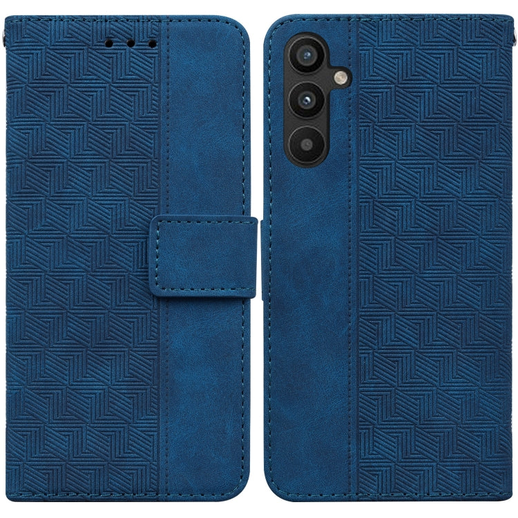 For Samsung Galaxy A54 5G Geometric Embossed Flip Leather Phone Case(Blue) - Galaxy Phone Cases by PMC Jewellery | Online Shopping South Africa | PMC Jewellery