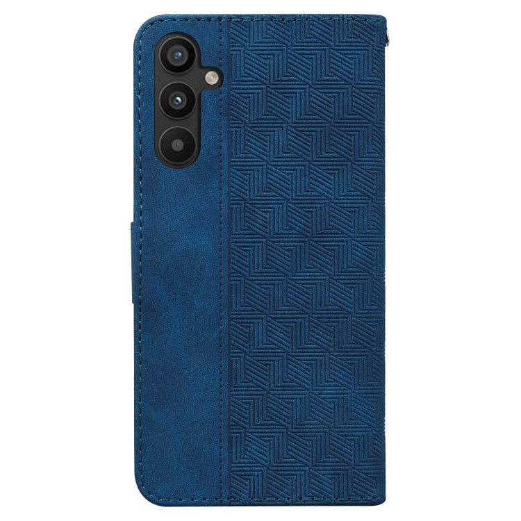 For Samsung Galaxy A54 5G Geometric Embossed Flip Leather Phone Case(Blue) - Galaxy Phone Cases by PMC Jewellery | Online Shopping South Africa | PMC Jewellery