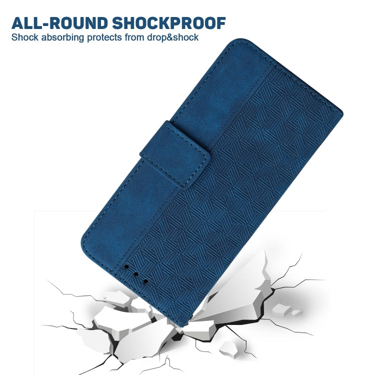 For Samsung Galaxy A54 5G Geometric Embossed Flip Leather Phone Case(Blue) - Galaxy Phone Cases by PMC TechLife | Online Shopping South Africa | PMC TechLife