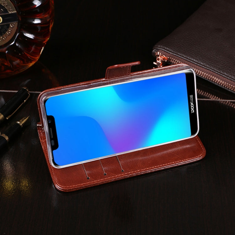 For Doogee X70 idewei  Crazy Horse Texture Horizontal Flip Leather Case with Holder & Card Slots & Wallet(Sky Blue) - More Brand by idewei | Online Shopping South Africa | PMC TechLife | Buy Now Pay Later Mobicred