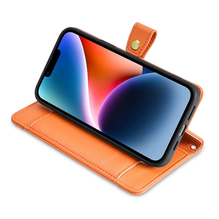 For OnePlus 11 Sheep Texture Cross-body Zipper Wallet Leather Phone Case(Orange) - OnePlus Cases by PMC TechLife | Online Shopping South Africa | PMC TechLife | Buy Now Pay Later Mobicred