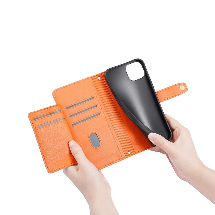 For OnePlus 11 Sheep Texture Cross-body Zipper Wallet Leather Phone Case(Orange) - OnePlus Cases by PMC TechLife | Online Shopping South Africa | PMC TechLife | Buy Now Pay Later Mobicred
