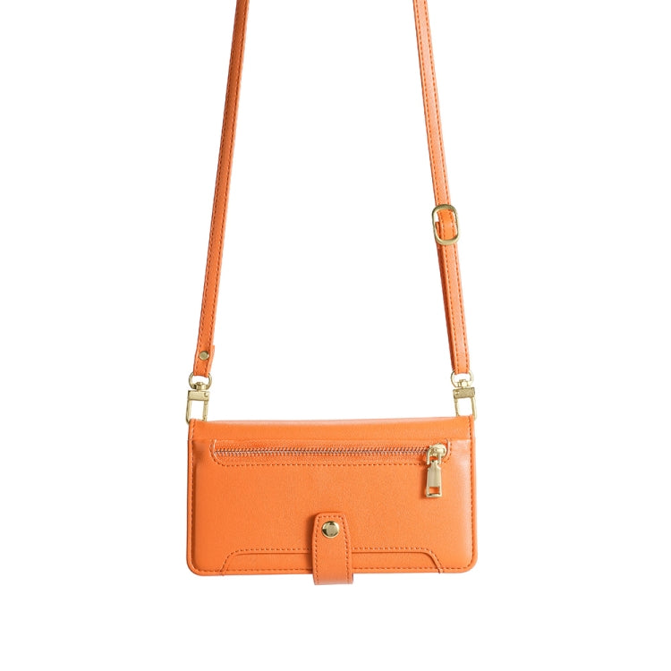 For OnePlus 11 Sheep Texture Cross-body Zipper Wallet Leather Phone Case(Orange) - OnePlus Cases by PMC TechLife | Online Shopping South Africa | PMC TechLife | Buy Now Pay Later Mobicred