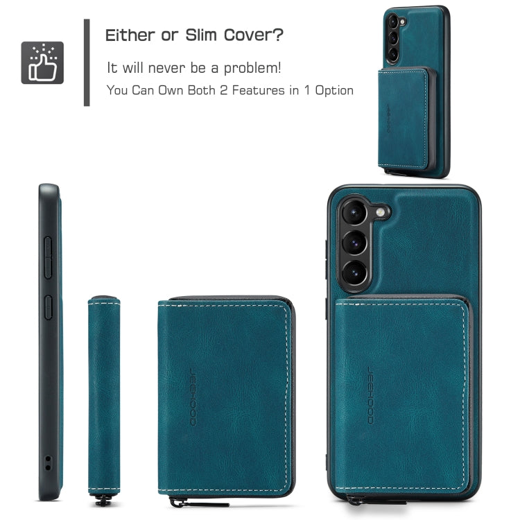 For Samsung Galaxy S24 5G JEEHOOD Magnetic Zipper Horizontal Flip Leather Phone Case(Blue) - Galaxy S24 5G Cases by JEEHOOD | Online Shopping South Africa | PMC Jewellery | Buy Now Pay Later Mobicred