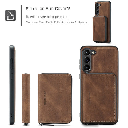 For Samsung Galaxy S24 5G JEEHOOD Magnetic Zipper Horizontal Flip Leather Phone Case(Brown) - Galaxy S24 5G Cases by JEEHOOD | Online Shopping South Africa | PMC Jewellery | Buy Now Pay Later Mobicred