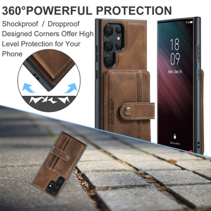 For Samsung Galaxy S24 Ultra 5G JEEHOOD RFID Blocking Anti-Theft Magnetic Phone Case(Brown) - Galaxy S24 Ultra 5G Cases by JEEHOOD | Online Shopping South Africa | PMC Jewellery | Buy Now Pay Later Mobicred