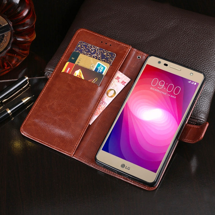 For LG X power2 idewei Crazy Horse Texture Horizontal Flip Leather Case with Holder & Card Slots & Wallet(Brown) - LG by idewei | Online Shopping South Africa | PMC Jewellery | Buy Now Pay Later Mobicred