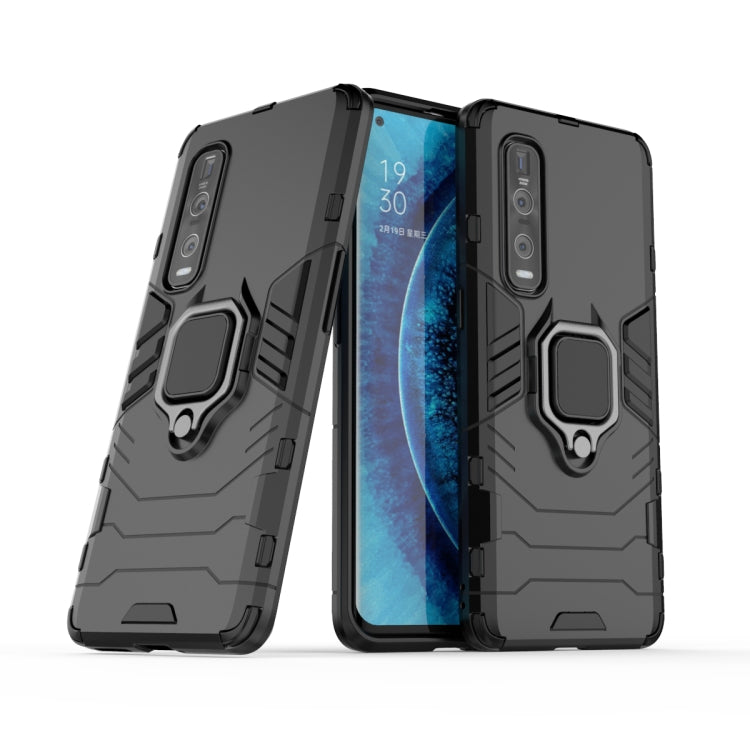 For OPPO Find X2 Pro PC + TPU Shockproof Protective Case with Magnetic Ring Holder(Black) - OPPO Cases by PMC Jewellery | Online Shopping South Africa | PMC Jewellery | Buy Now Pay Later Mobicred