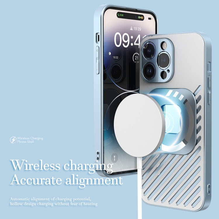 For iPhone 14 Pro Max R-JUST Square Round Mirror PC+TPU Phone Case(Blue) - iPhone 14 Pro Max Cases by R-JUST | Online Shopping South Africa | PMC TechLife | Buy Now Pay Later Mobicred
