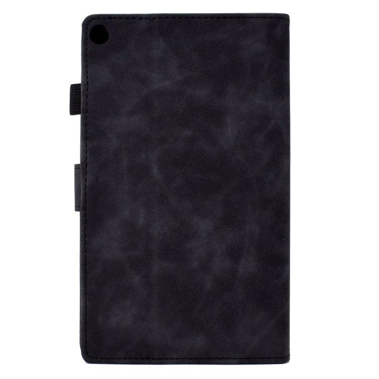 For Amazon Kindle Fire HD8 2018/2017/2016 Peony Butterfly Embossed Leather Smart Tablet Case(Black) - Amazon by PMC TechLife | Online Shopping South Africa | PMC TechLife | Buy Now Pay Later Mobicred
