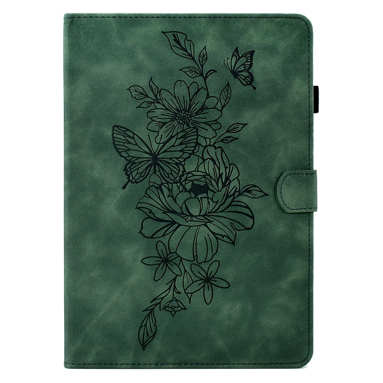 For Lenovo Tab P11 Peony Butterfly Embossed Leather Smart Tablet Case(Green) - free shipping - PMC TechLife - Order now!