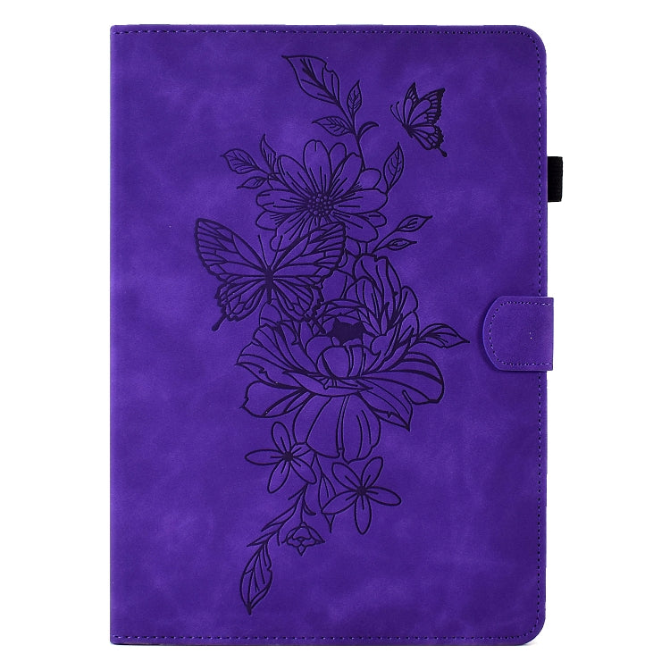 For Lenovo Tab P11 Peony Butterfly Embossed Leather Smart Tablet Case(Purple) - Lenovo by PMC TechLife | Online Shopping South Africa | PMC TechLife | Buy Now Pay Later Mobicred