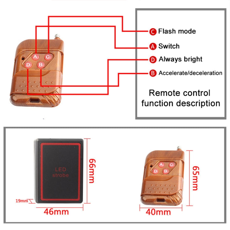 4 in 1 Car 16LEDs Grille Flash Lights Warning Lights with Wireless Remote Control(Blue) - Warning Lights by PMC TechLife | Online Shopping South Africa | PMC TechLife | Buy Now Pay Later Mobicred