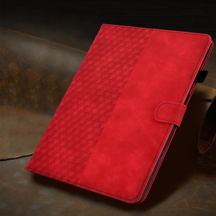 For Huawei MatePad T10 / T10S / Honor Tablet 6 Rhombus Embossed Leather Tablet Case(Red) - Honor by PMC TechLife | Online Shopping South Africa | PMC TechLife | Buy Now Pay Later Mobicred
