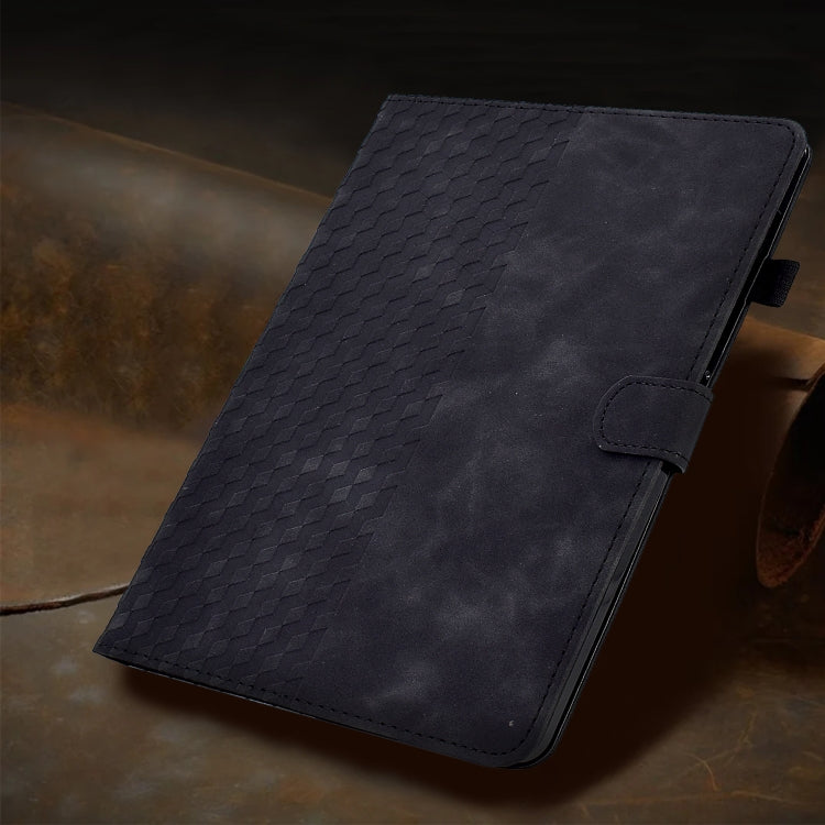 For Lenovo Tab M10 2nd TB-X306F/X306X Rhombus Embossed Leather Smart Tablet Case(Black) - Lenovo by PMC TechLife | Online Shopping South Africa | PMC TechLife | Buy Now Pay Later Mobicred