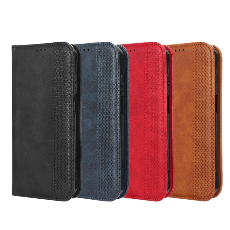 For Blackview A52 Magnetic Buckle Retro Texture Leather Phone Case(Black) - More Brand by PMC TechLife | Online Shopping South Africa | PMC TechLife