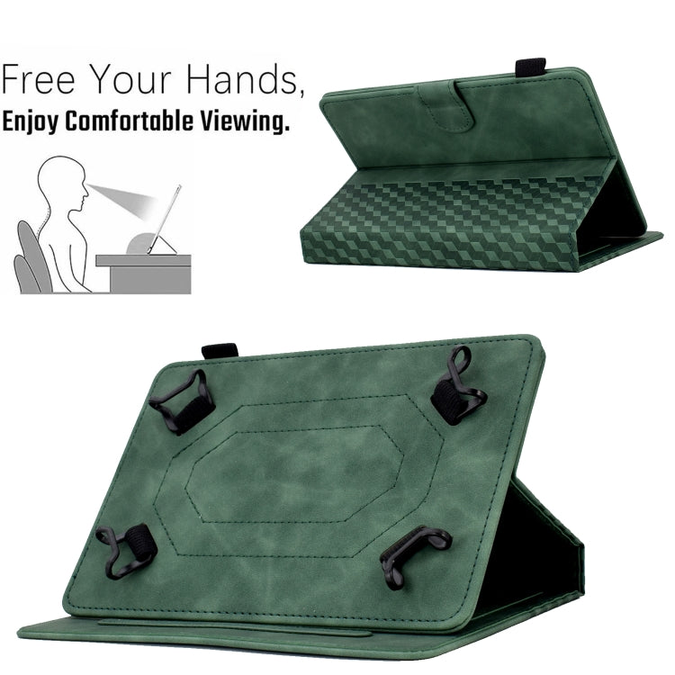For 7.0 inch Universal Tablet Rhombus Embossed Leather Case(Green) - 7 inch by PMC TechLife | Online Shopping South Africa | PMC TechLife | Buy Now Pay Later Mobicred