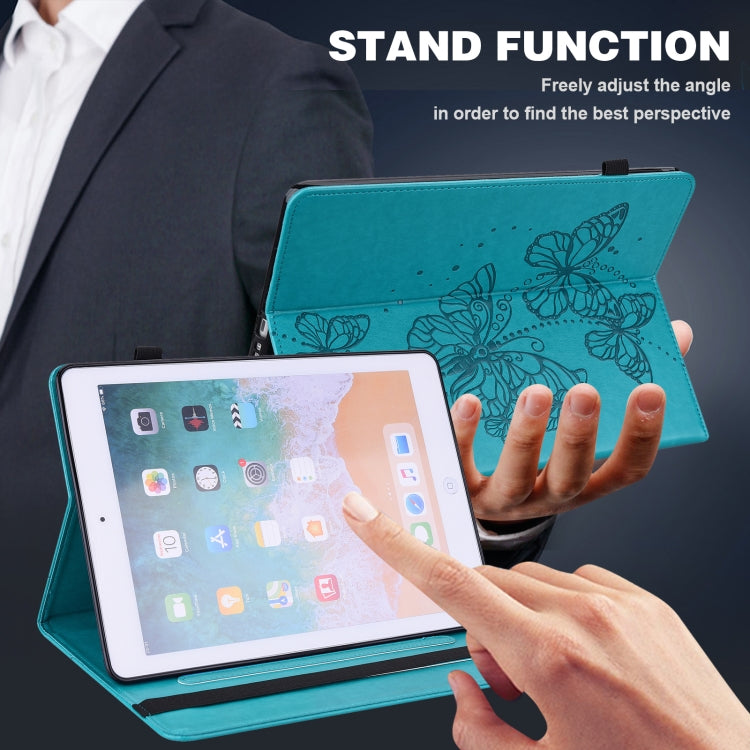 For Lenovo Tab M8 4th Gen Embossed Butterfly Pattern Leather Tablet Case(Blue) - Lenovo by PMC TechLife | Online Shopping South Africa | PMC TechLife | Buy Now Pay Later Mobicred