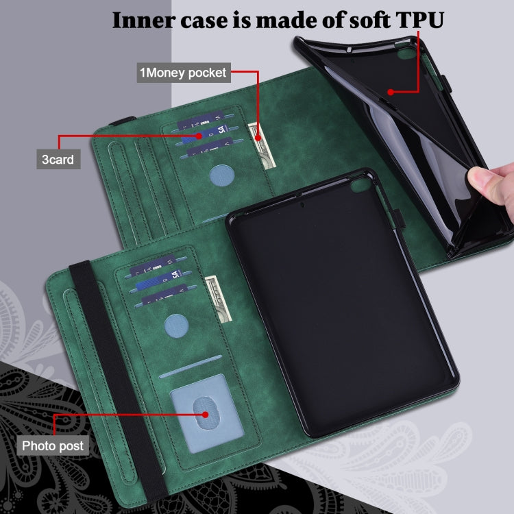 For Lenovo Pad Plus 2023 11.5 inch / Tab P11 Gen 2 Lace Flower Embossing Pattern Leather Tablet Case(Green) - Lenovo by PMC TechLife | Online Shopping South Africa | PMC TechLife | Buy Now Pay Later Mobicred