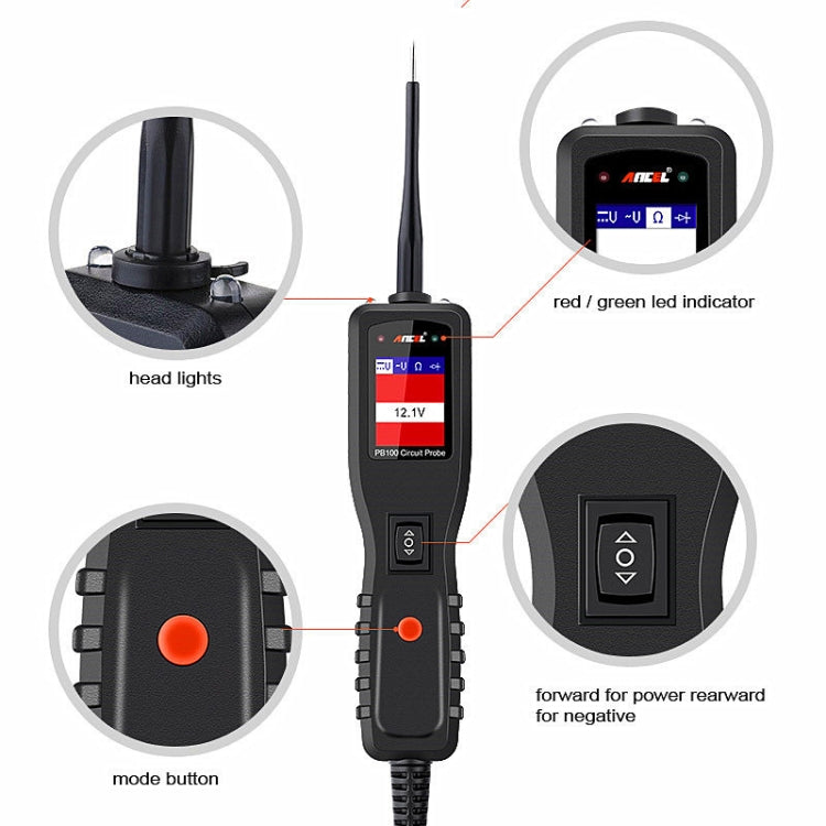 Ancel PB100 12V / 24V Car Electrical Circuit Tester Probe Diagnostic Tool - Electronic Test by PMC Jewellery | Online Shopping South Africa | PMC Jewellery | Buy Now Pay Later Mobicred