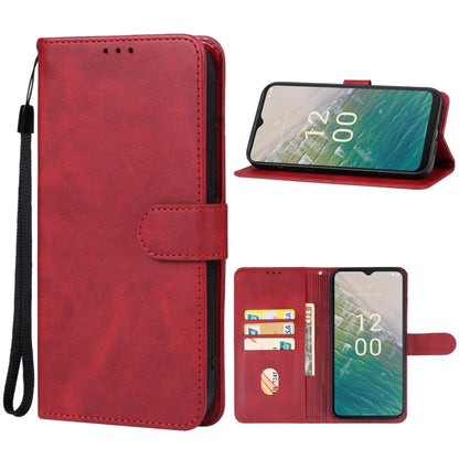 For Nokia C32 Leather Phone Case(Red) - Nokia Cases by PMC Jewellery | Online Shopping South Africa | PMC Jewellery | Buy Now Pay Later Mobicred