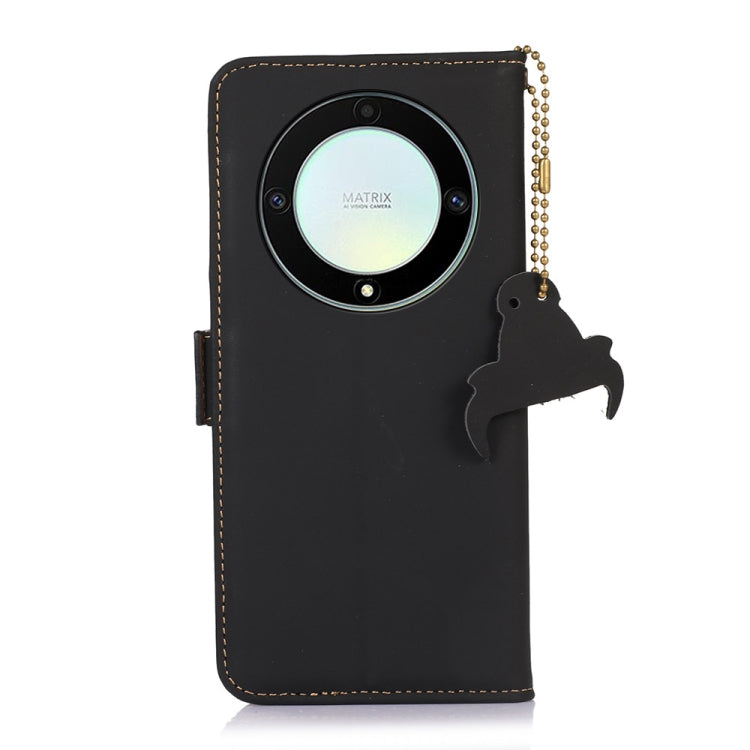 For Honor X9a 4G Genuine Leather Magnetic RFID Leather Phone Case(Black) - free shipping - PMC TechLife - Order now!