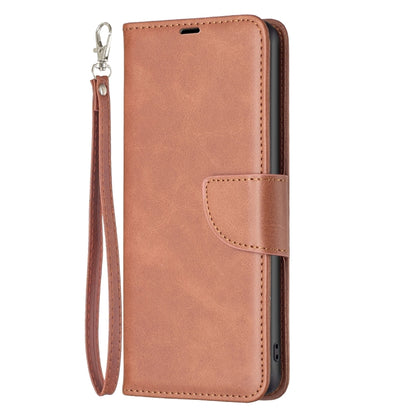 For Xiaomi Redmi Note 13 4G Global Lambskin Texture Pure Color Flip Leather Phone Case(Brown) - Note 13 Cases by PMC Jewellery | Online Shopping South Africa | PMC Jewellery | Buy Now Pay Later Mobicred